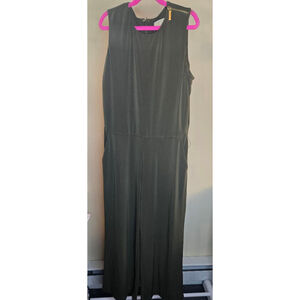 Women's Michael Kors Jumpsuit M Green with Gold Zipper